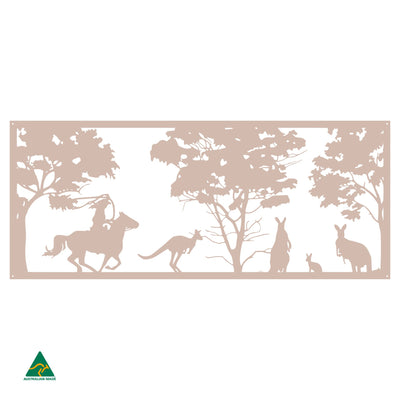 Cowgirl & Kangaroos Metal Wall Art | Pink Sand Matt