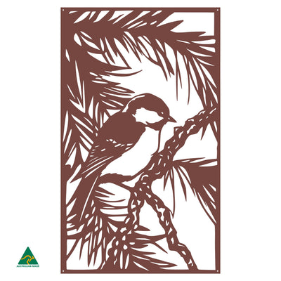 Fairy Wren Metal Wall Art | Manor Red Satin
