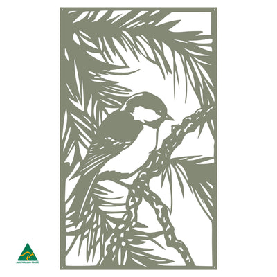 Fairy Wren Metal Wall Art | Pale Eucalypt Matt