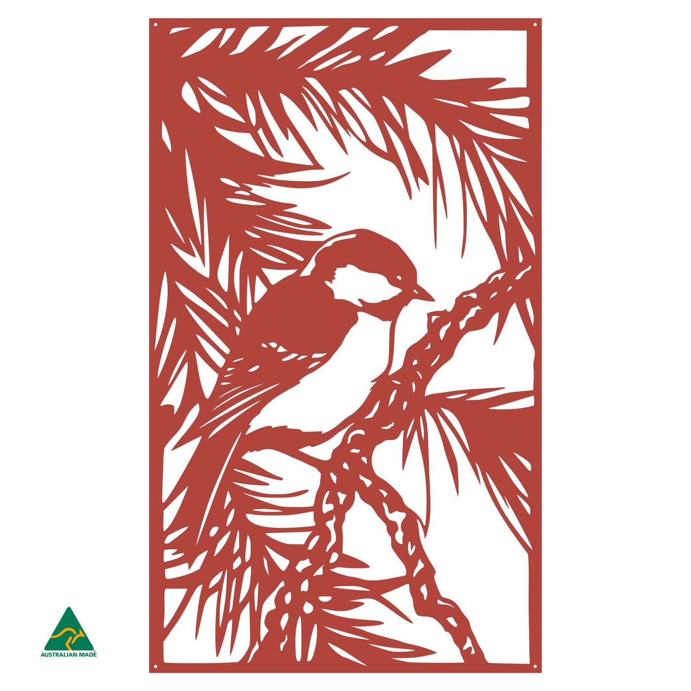 Fairy Wren Metal Wall Art | Signal Red Gloss