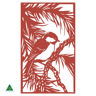 Fairy Wren Metal Wall Art | Signal Red Gloss