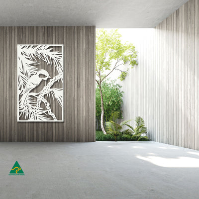 Fairy Wren Metal Wall Art Staged Image | White Matt