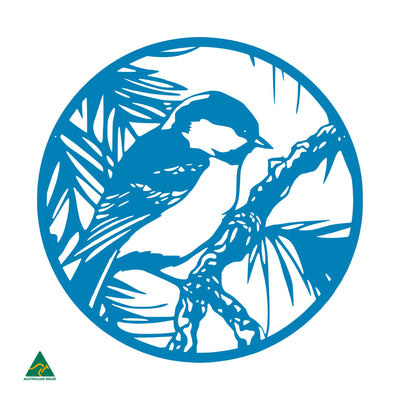 The Fairy Wren Round Metal Wall Art | Blaze Blue Gloss
