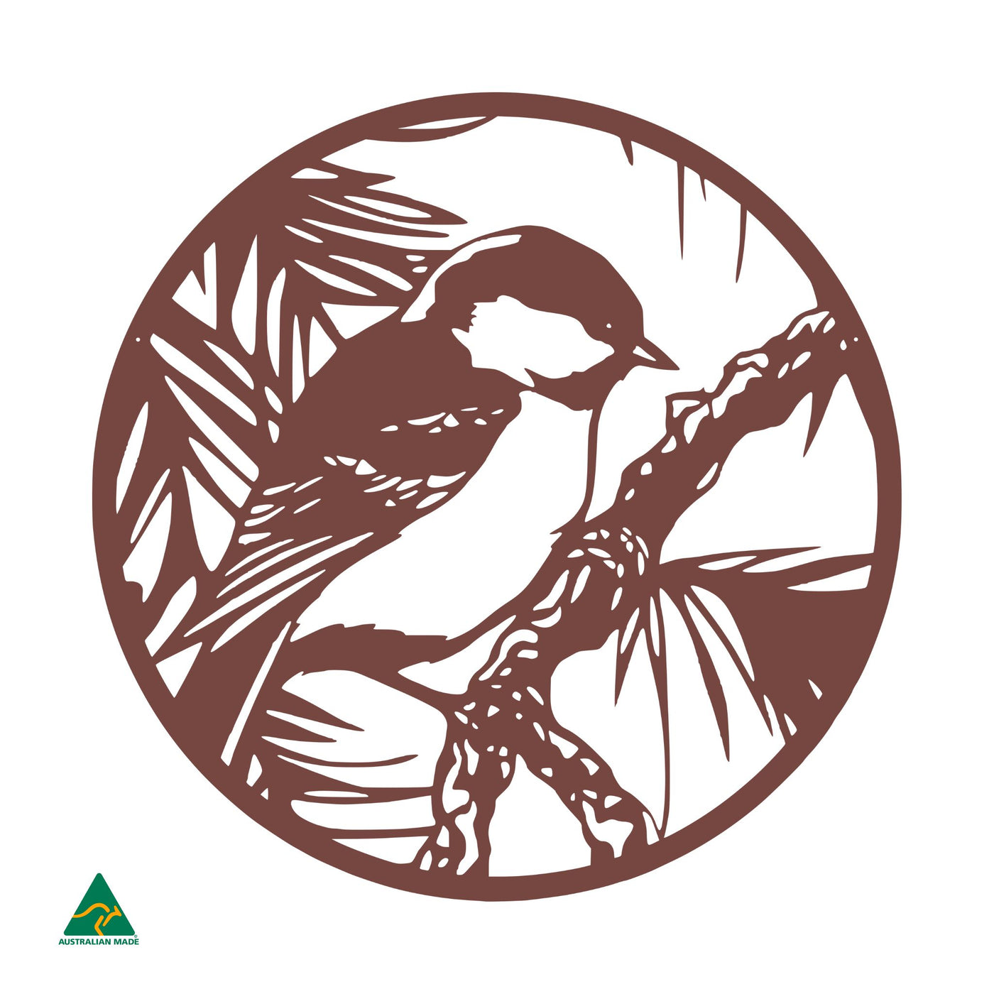 The Fairy Wren Round Metal Wall Art | Manor Red Satin
