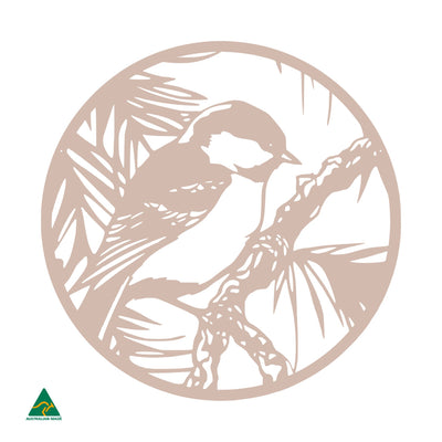 The Fairy Wren Round Metal Wall Art | Pink Sand Matt