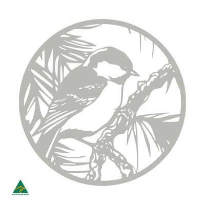 The Fairy Wren Round Metal Wall Art | Shale Grey Matt