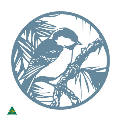 The Fairy Wren Round Metal Wall Art | Wedgewood Satin