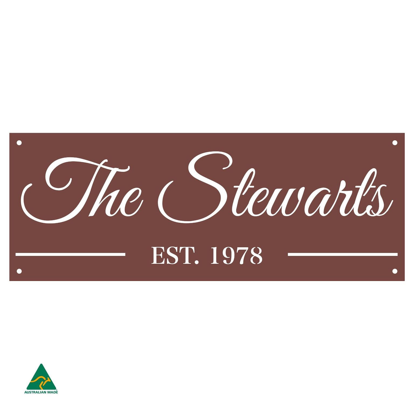 Family Name Established Wall Sign | Manor Red Satin