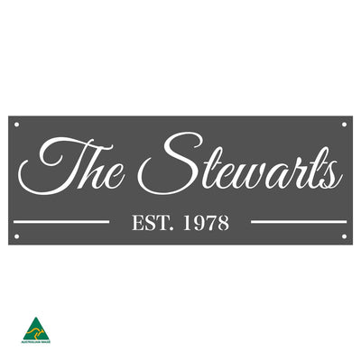 Family Name Established Wall Sign | Monument Matt
