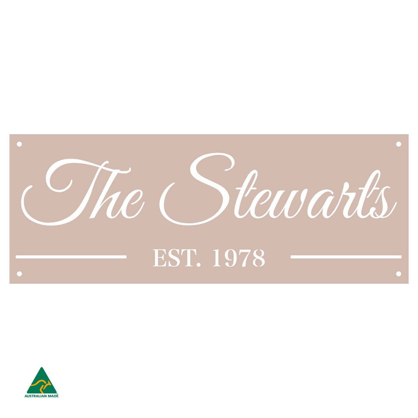 Family Name Established Wall Sign | Pink Sand Matt