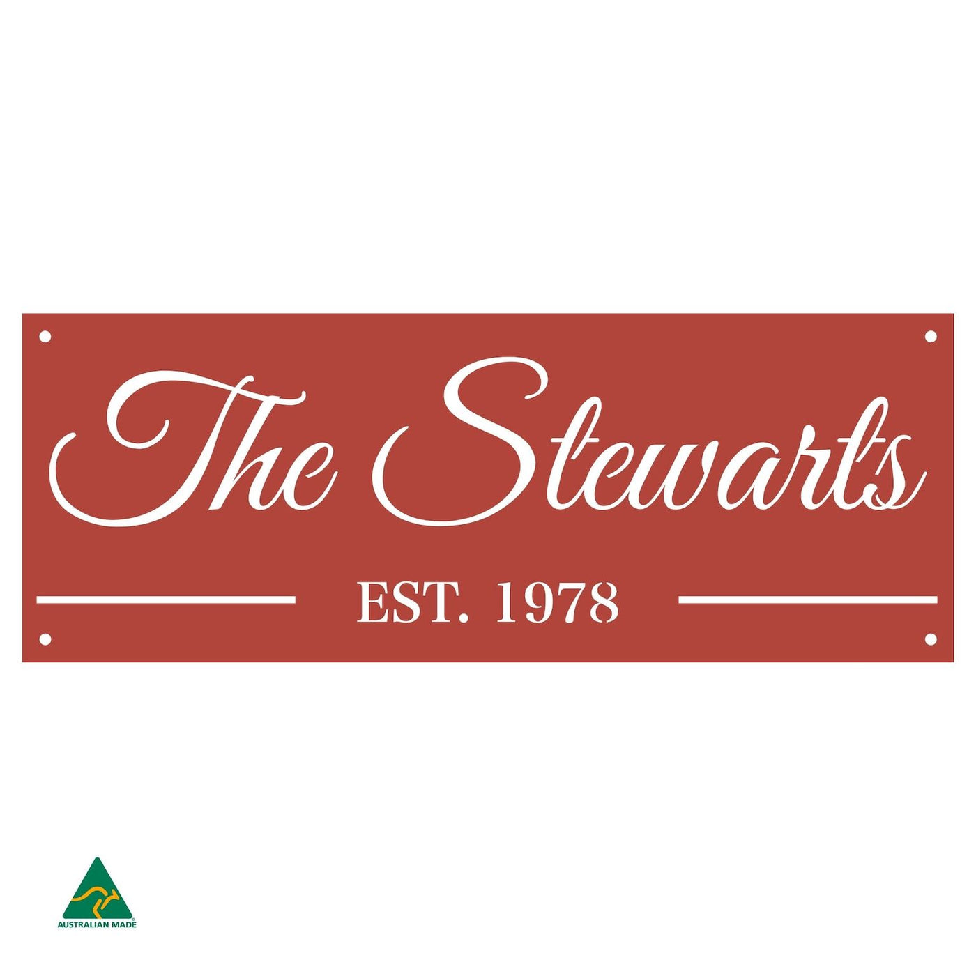 Family Name Established Wall Sign | Signal Red Gloss
