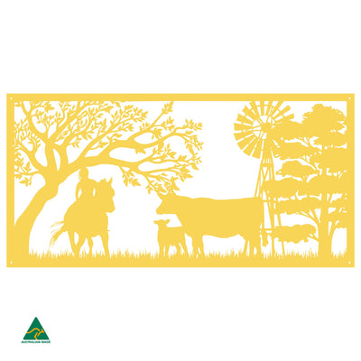 Farmgirl on Farm Wall Art | Lemon Yellow Gloss