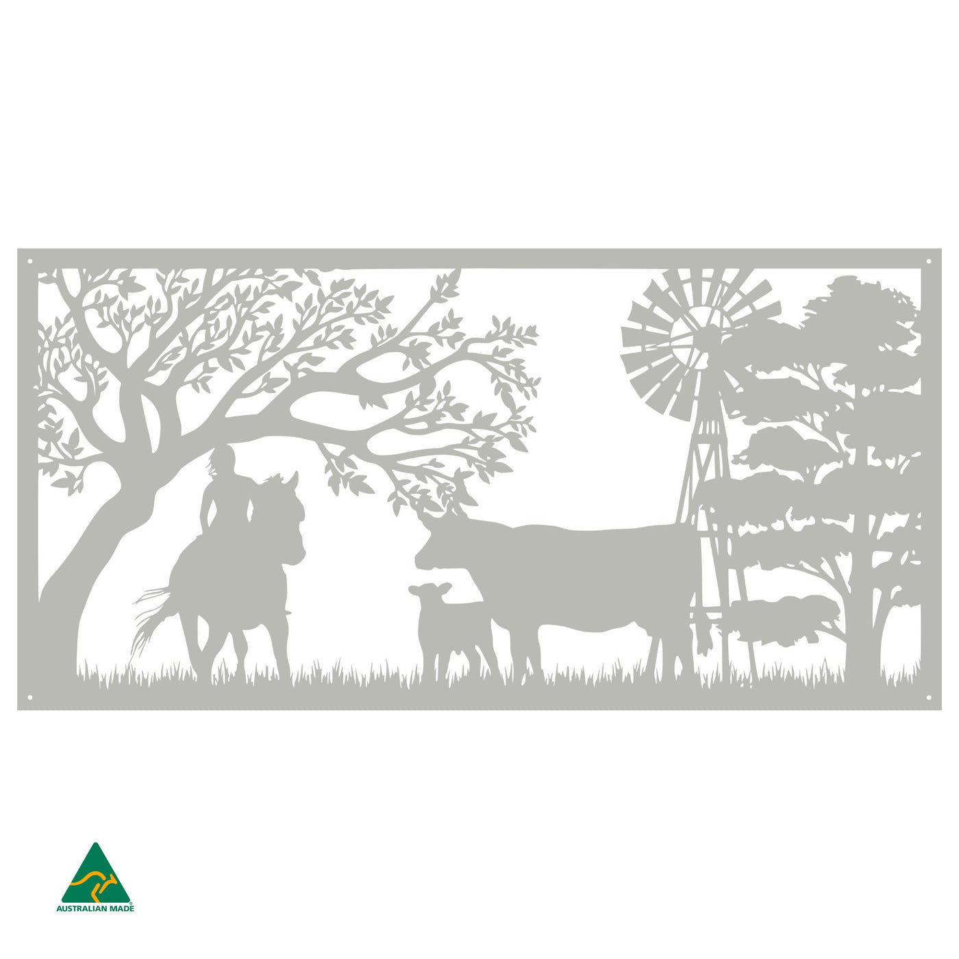 Farmgirl on Farm Wall Art | Shale Grey Matt