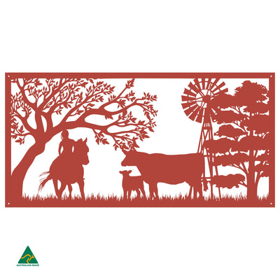 Farmgirl on Farm Wall Art | Signal Red Gloss
