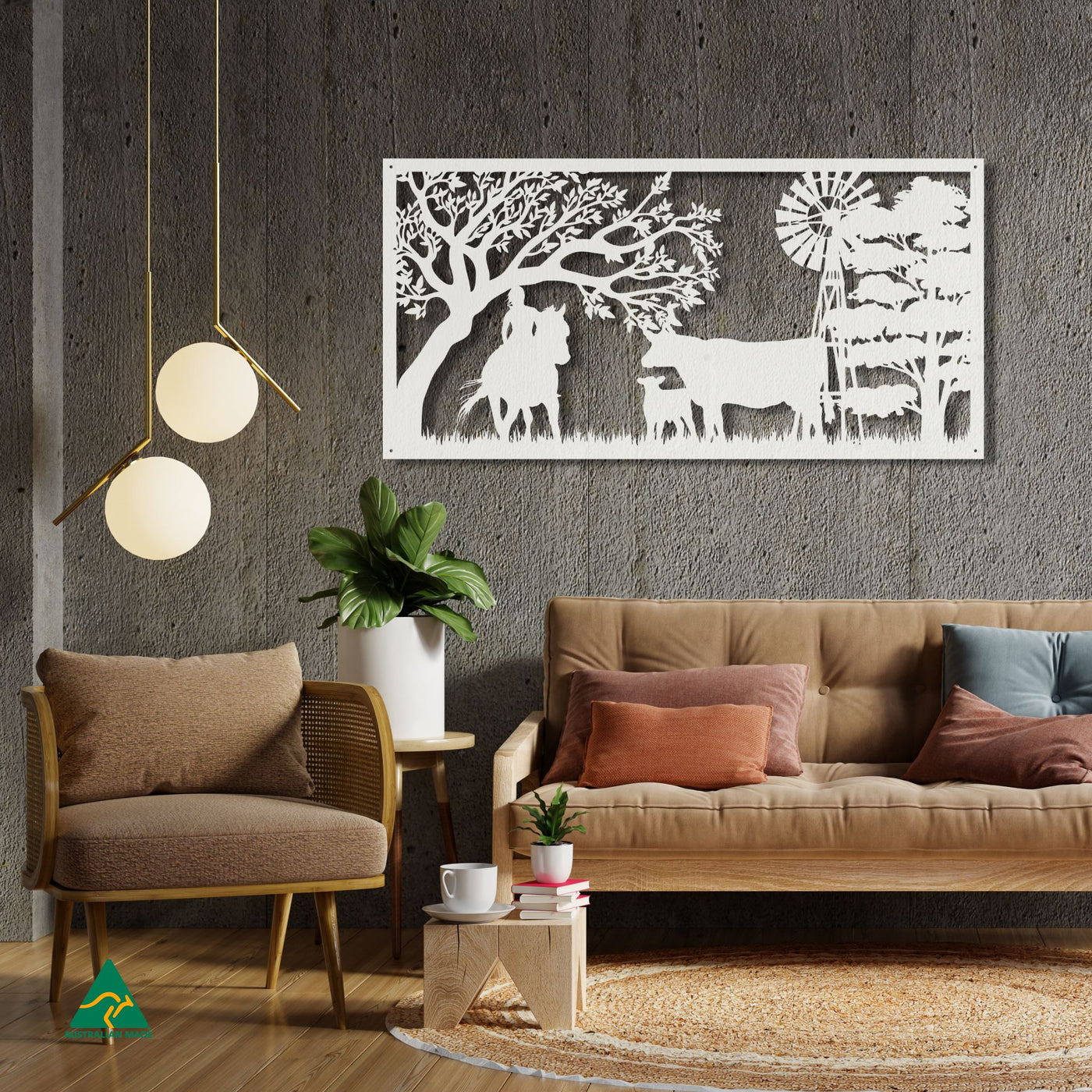 Farmgirl on Farm Wall Art Staged Image | White Matt
