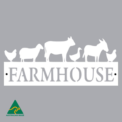 Farmhouse Metal Wall Art | White Finish