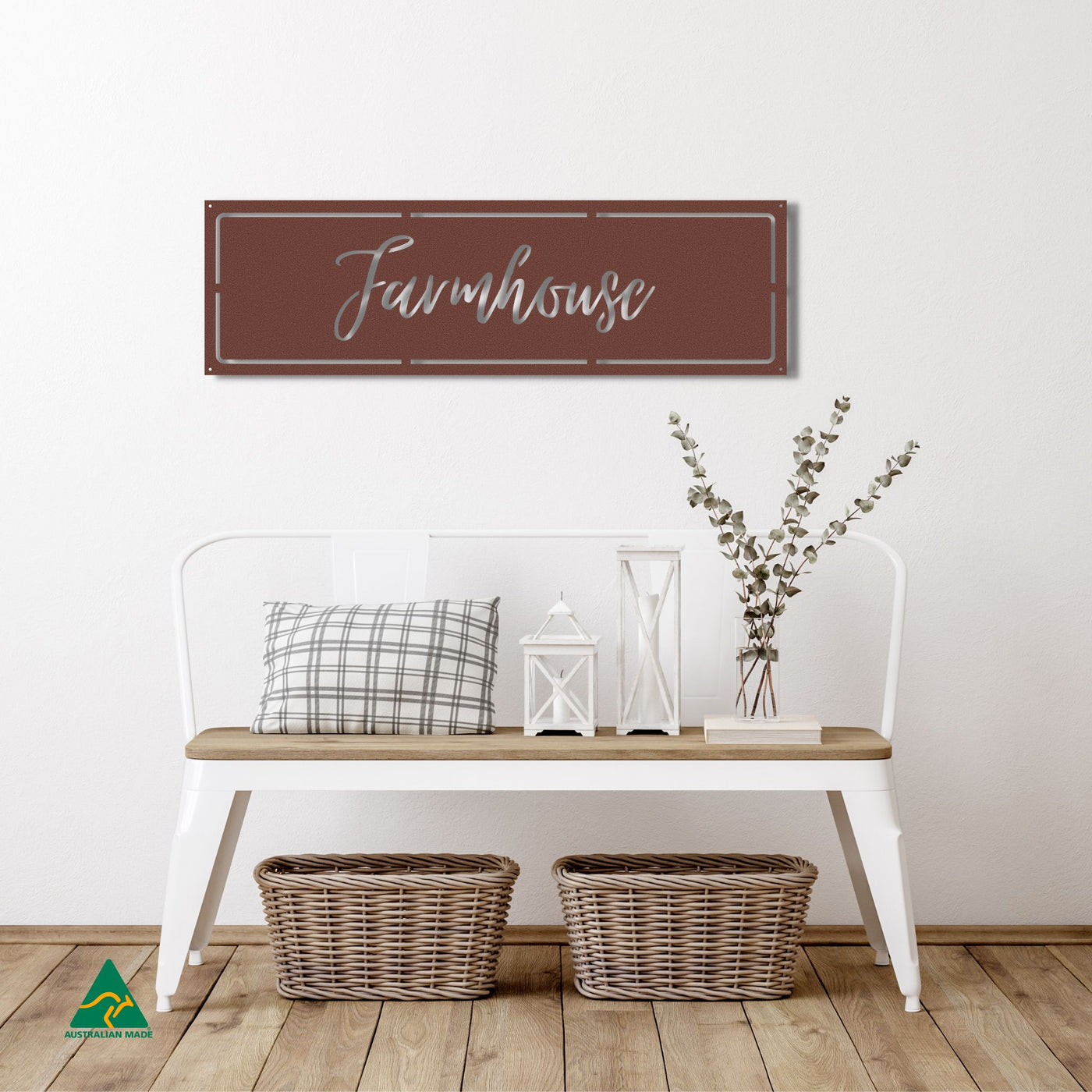 Farmhouse Wall Sign Staged Image | Rust Patina