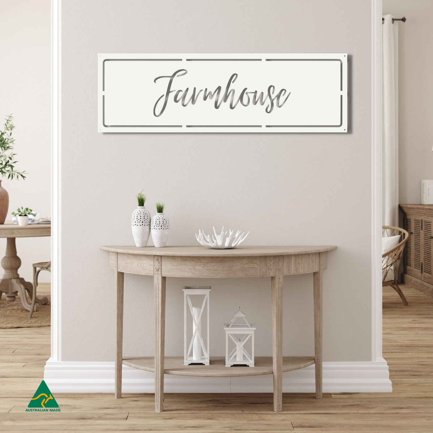 Farmhouse Wall Sign Staged Image | White Matt