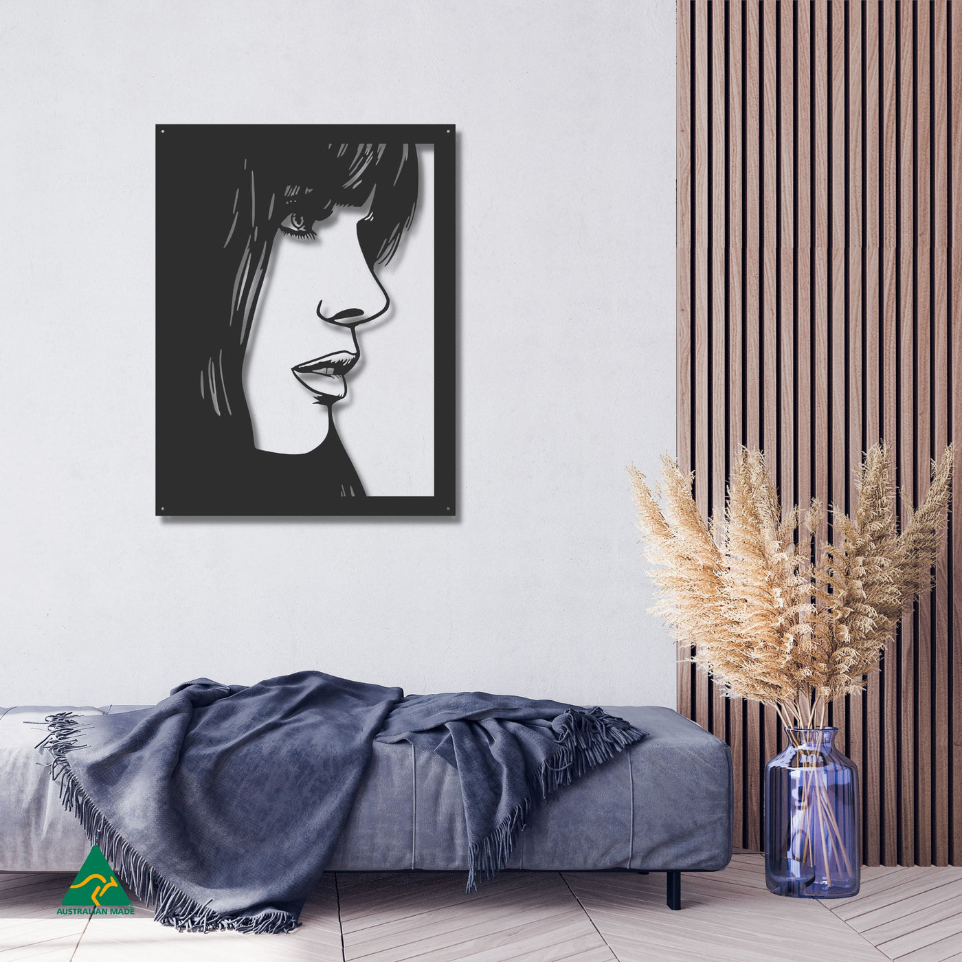 Femme Fatale Metal Wall Art Staged Image | Night Sky (Black) Matt