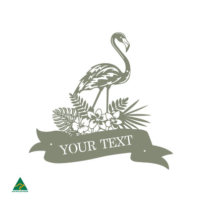 Flamingo Fandango Property Sign | Pale Eucalypt Matt