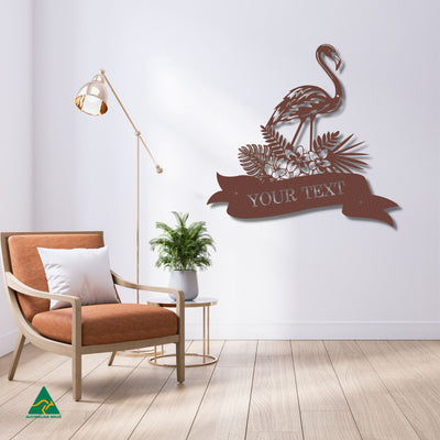 Flamingo Fandango Property Sign Staged Image | Rust Patina