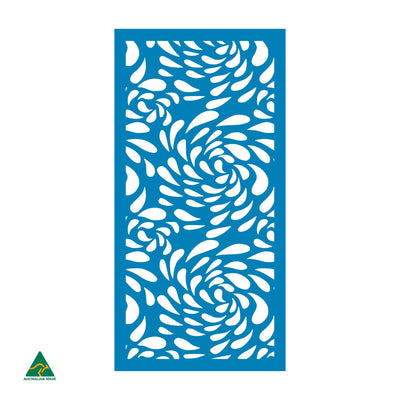 Flowing Droplets Privacy Screen | Blaze Blue Gloss