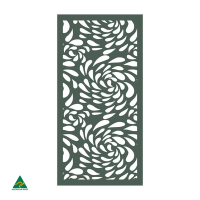 Flowing Droplets Privacy Screen | Cottage Green Satin
