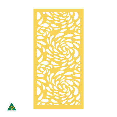 Flowing Droplets Privacy Screen | Lemon Yellow Gloss