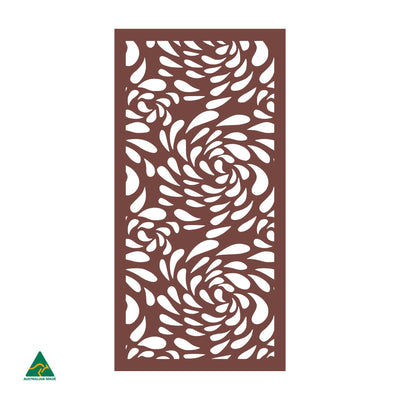 Flowing Droplets Privacy Screen | Manor Red Satin