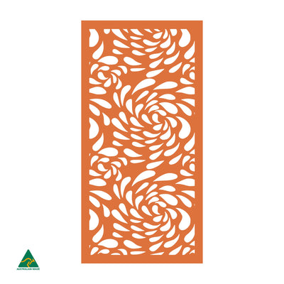 Flowing Droplets Privacy Screen | Orange X 15 Gloss