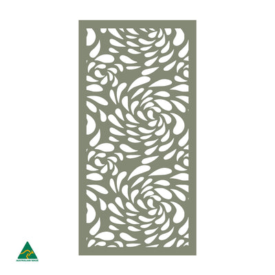 Flowing Droplets Privacy Screen | Pale Eucalypt Matt