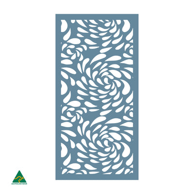 Flowing Droplets Privacy Screen | Wedgwood Satin