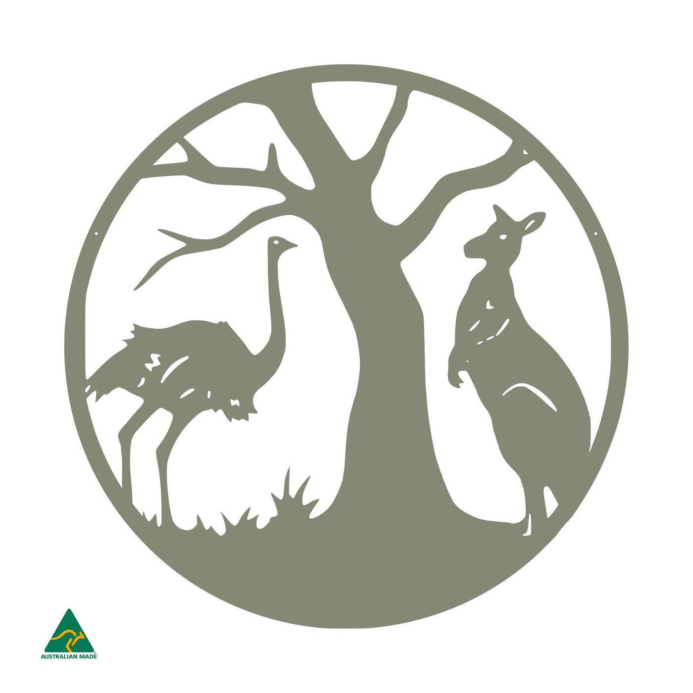 Forward Australia Round Metal Wall Art | Pale Eucalypt Matt