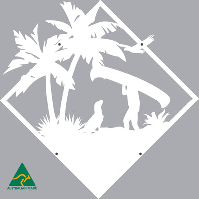 Gone Kayaking Metal Wall Art | White Finish