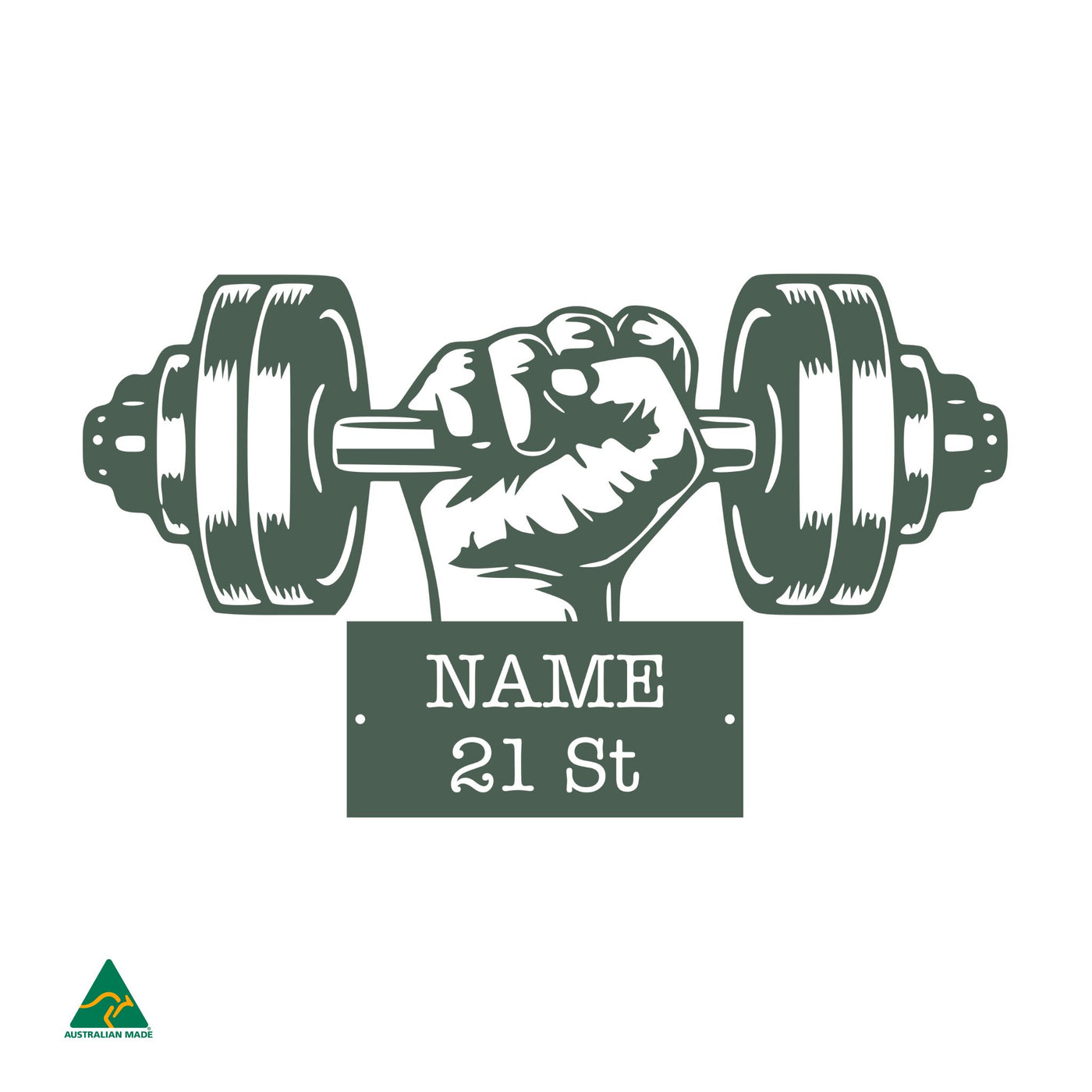 Gym Buff 21st Key  | Cottage Green Satin