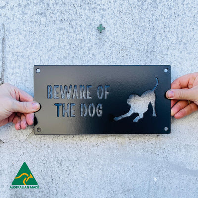 Harvey Beware of the Dog Wall Sign | Black Finish