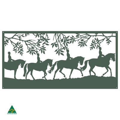 Horse Dressage Metal Wall Art | Cottage Green Satin