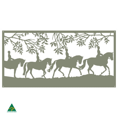 Horse Dressage Metal Wall Art | Pale Eucalypt Matt