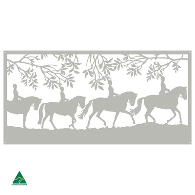 Horse Dressage Metal Wall Art | Shale Grey Matt