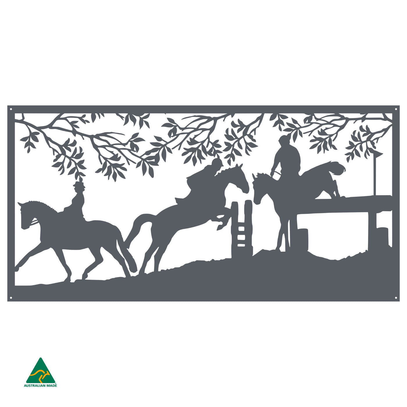 Horse Jumping Metal Wall Art | Ironstone Matt