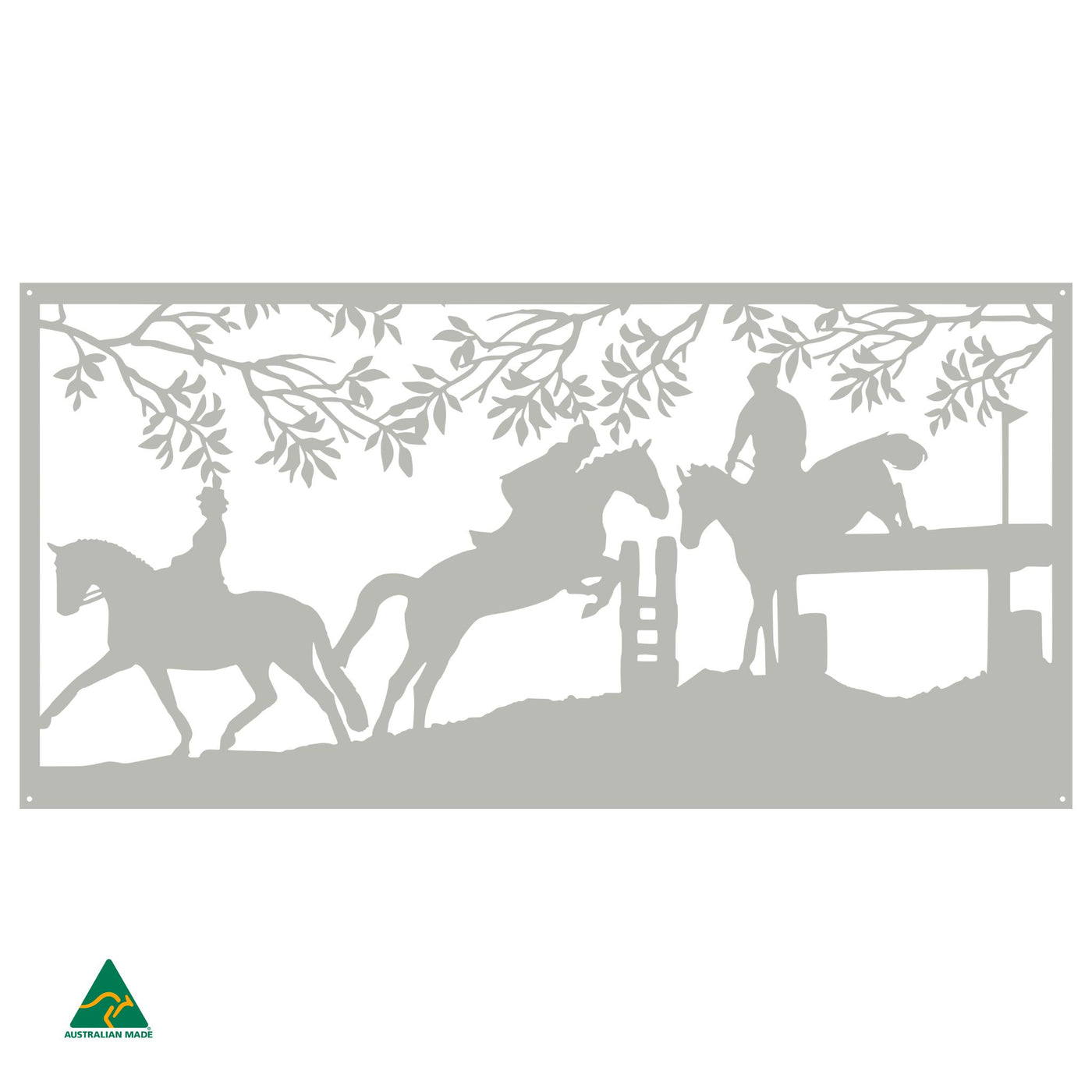 Horse Jumping Metal Wall Art | Shale Grey Matt