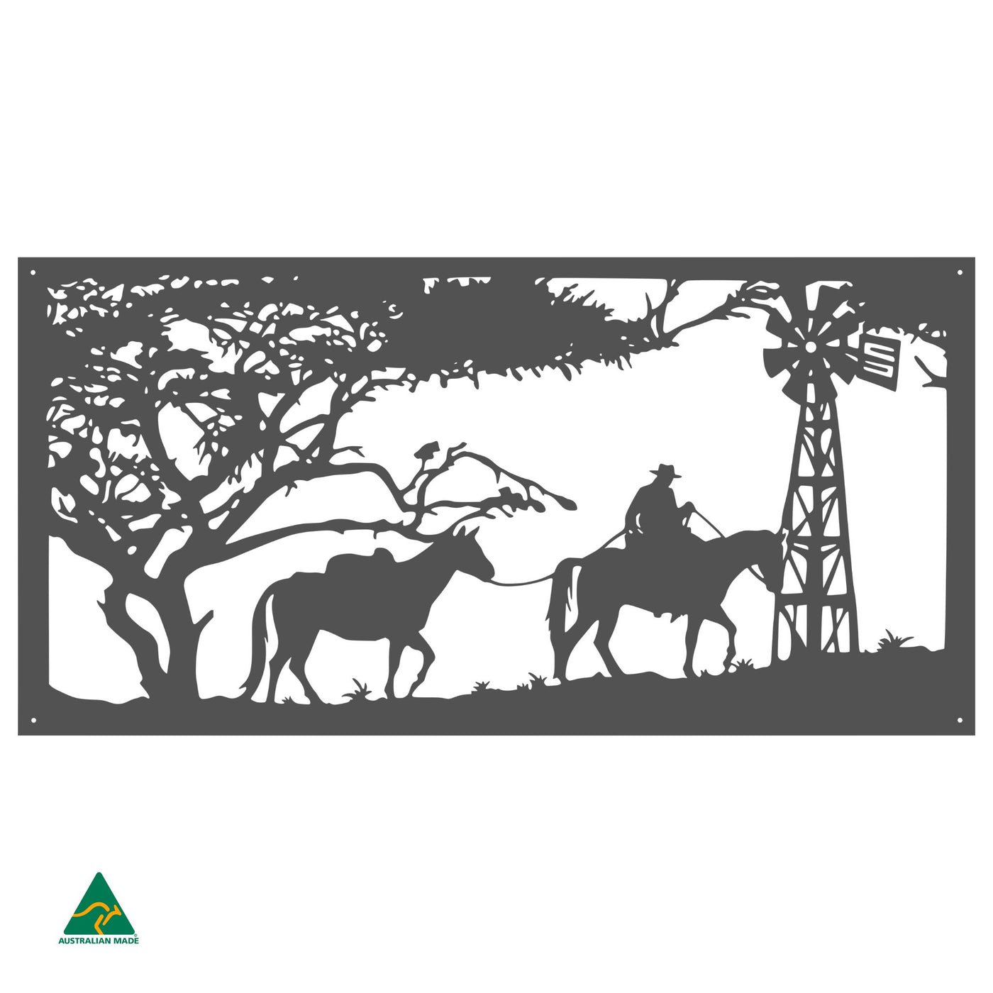 Horse Riding Scene Metal Wall Art | Monument Matt