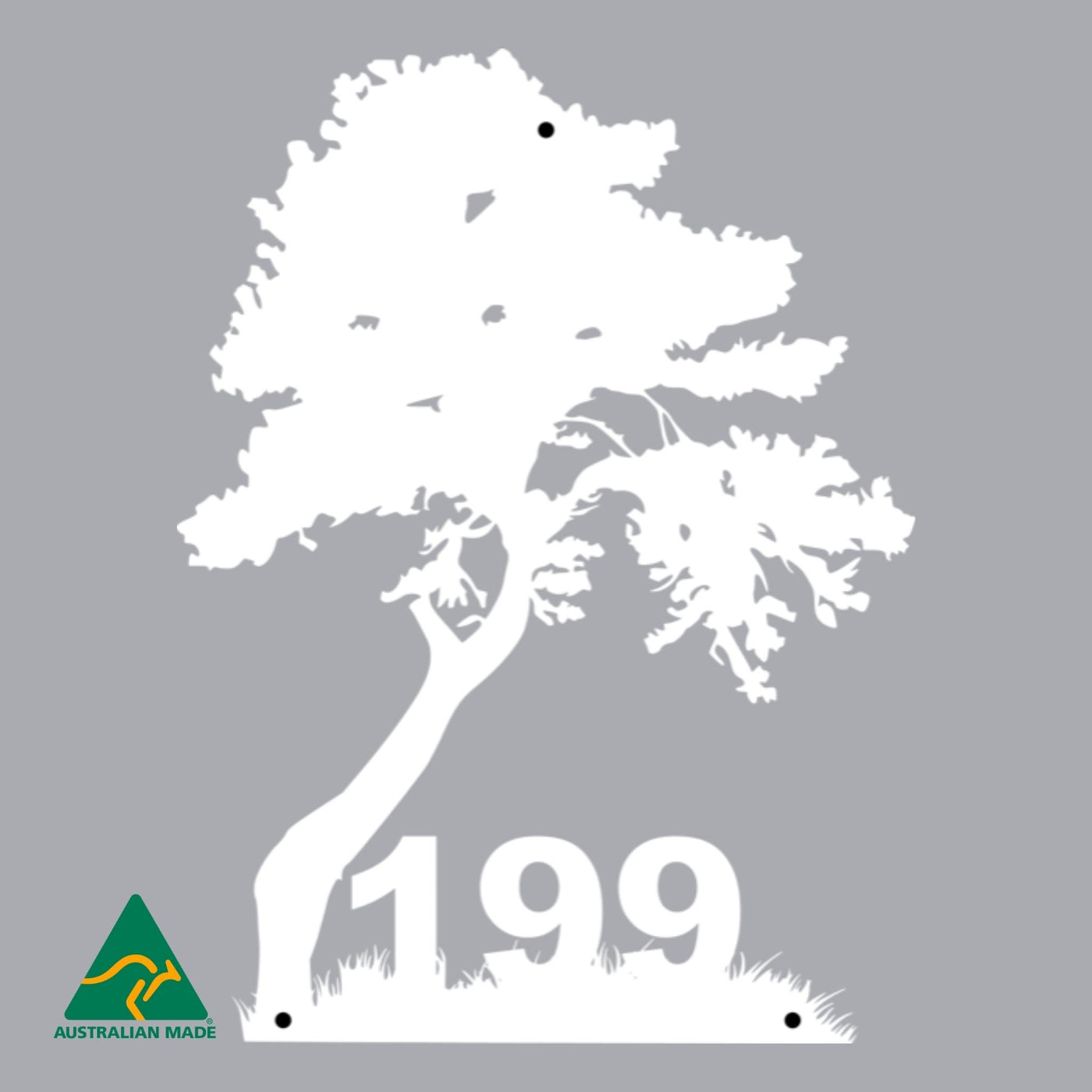 House Number Tree Wall Sign | White Finish