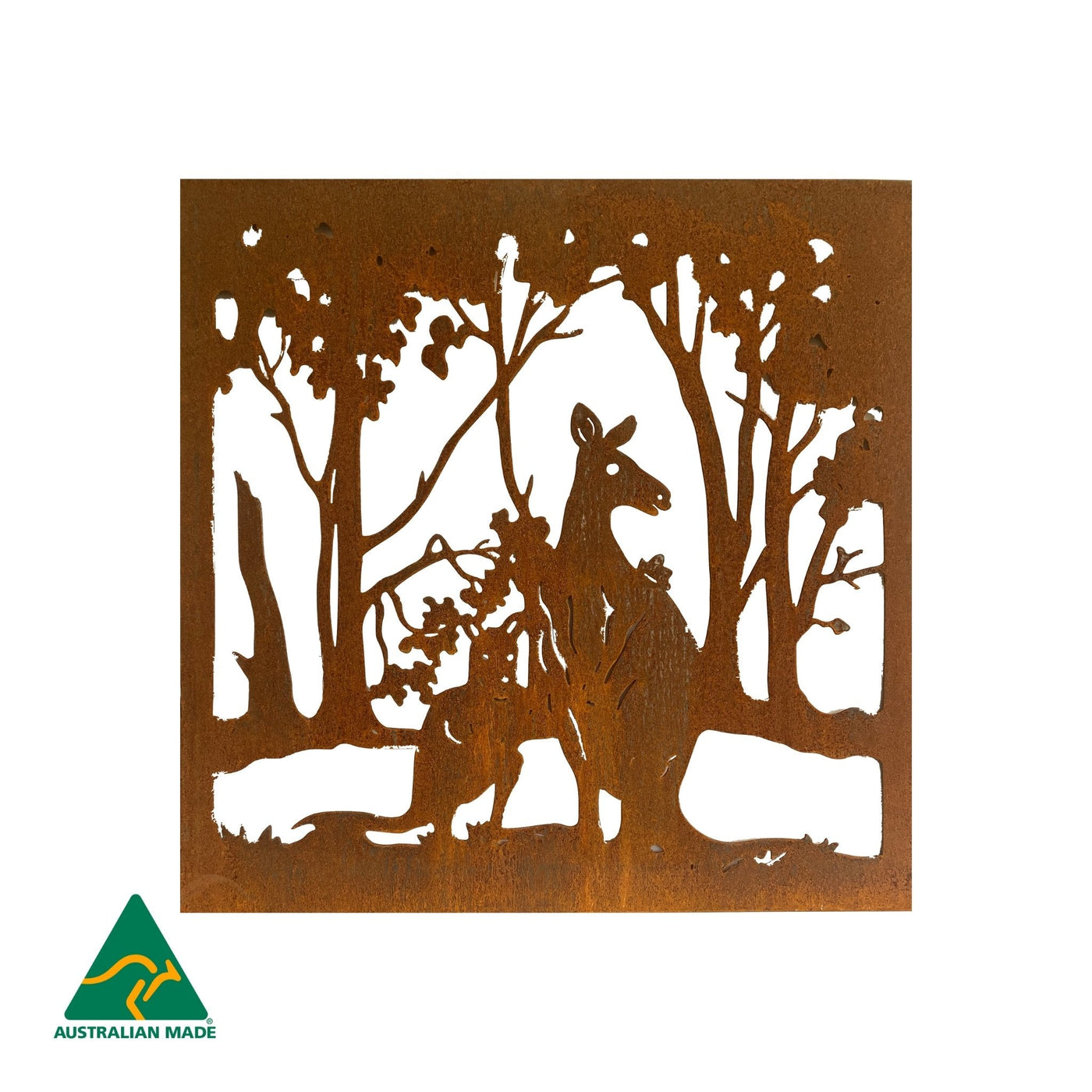 Kangaroo Metal Wall Art | Rust Finish