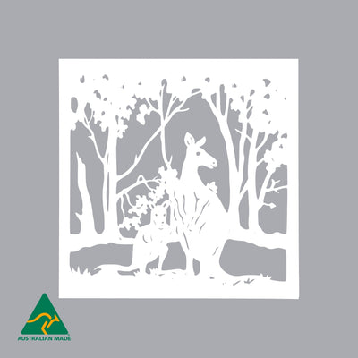 Kangaroo Metal Wall Art | White Finish