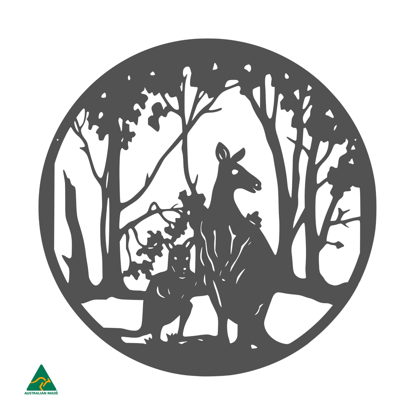 Kangaroo Round Metal Wall Art | Monument Matt