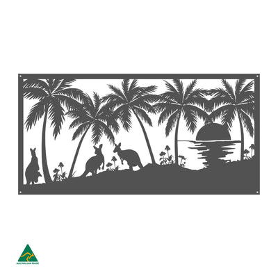 Kangaroos on the Beach Metal Wall Art | Monument Matt