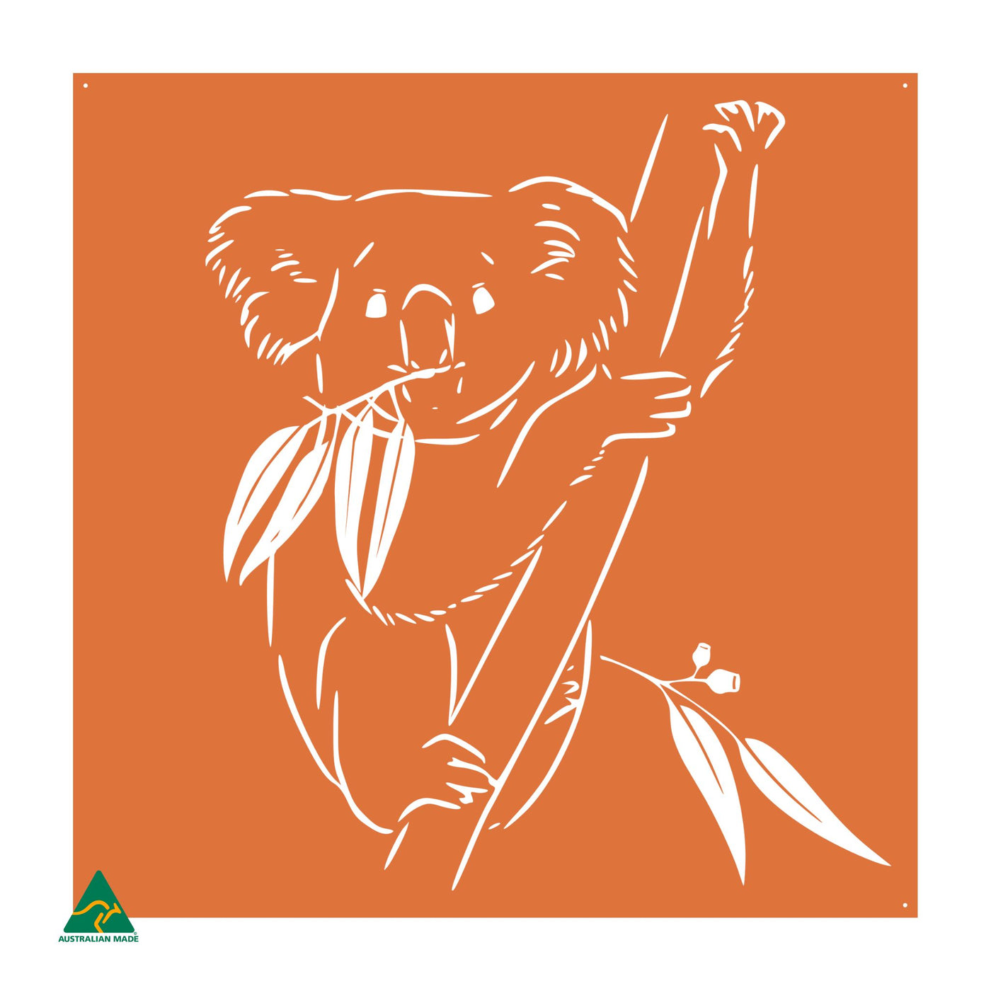 Koala Metal Wall Art | Orange X15 Gloss