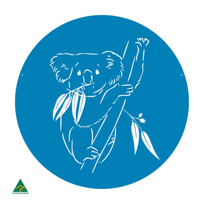 Koala Round Metal Wall Art | Blaze Blue Gloss