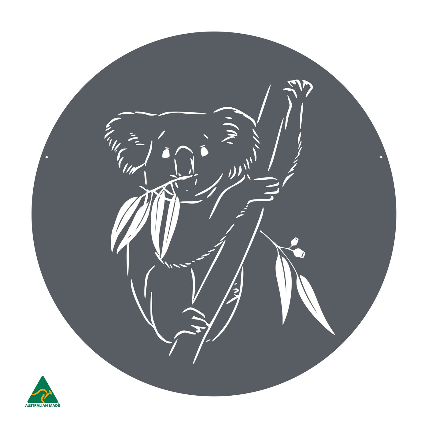 Koala Round Metal Wall Art | Ironstone Matt